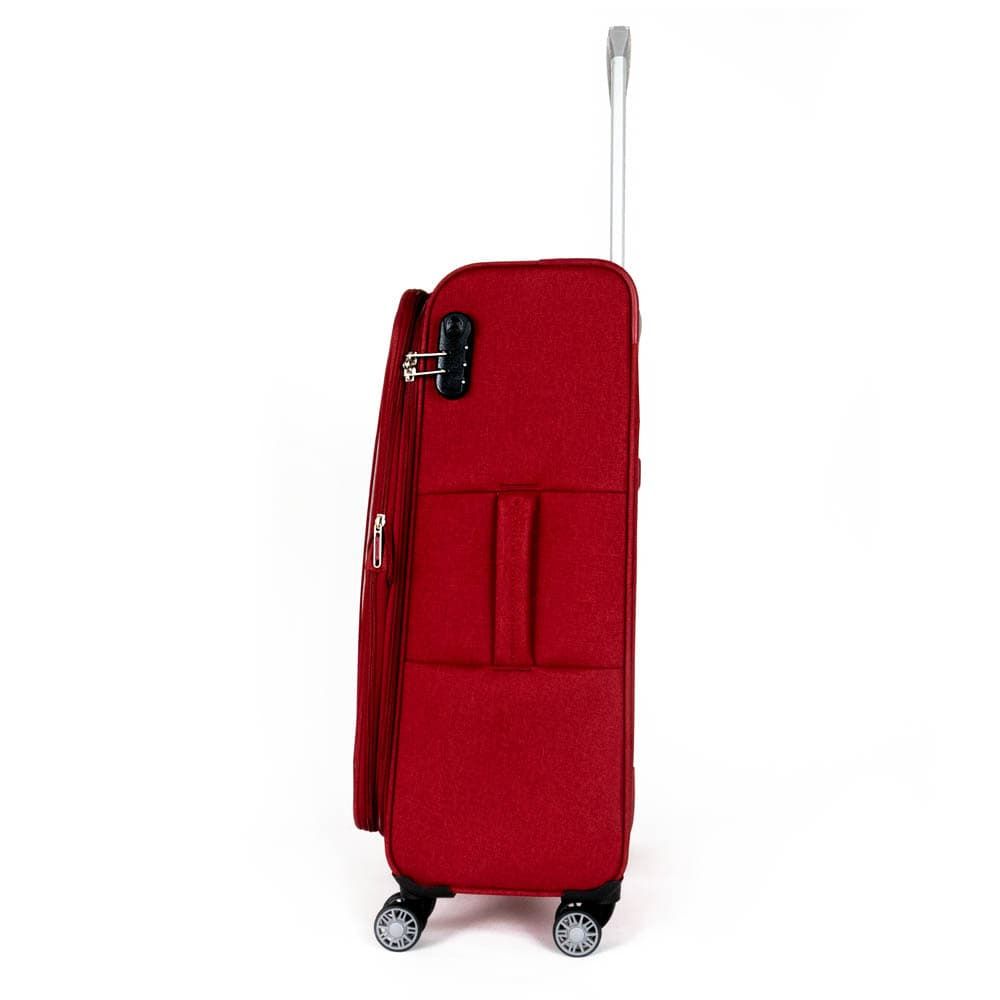 Среден куфар от текстил ENZO NORI с разширение червен